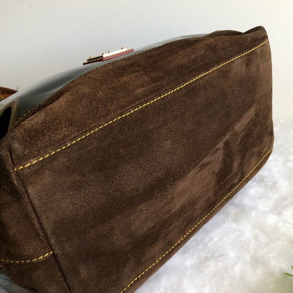 Dooney & Bourke Tote Black Patent Leather Suede Bottom J1692567 - Picture 5 of 16